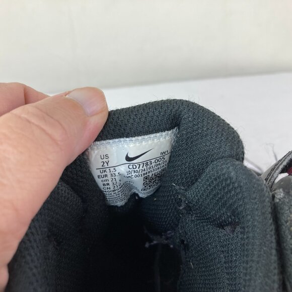 Nike Girls sz 2 Court Borough Mid High Black Pink White Athletic Shoes - Picture 6 of 7